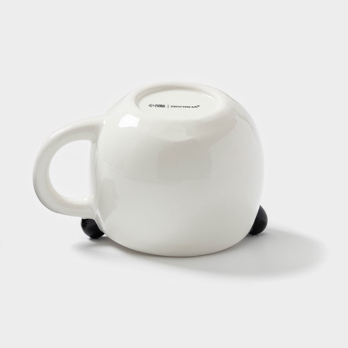 Кружка Доляна &laquo;Панда&raquo;, 490 мл, доломит, белая