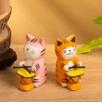 Сувенир &laquo;Кот барабанщик&raquo;, 3.5&times;5.5&times;8 см, дерево, МИКС