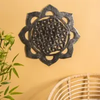 Панно "Подсолнух" МДФ, 60х60х1 см, серебро