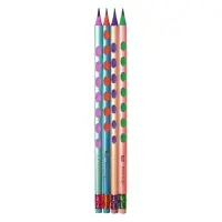 Карандаш чернографитный Berlingo Metallic Ergo, HB, трёхгранный, заточенный, ластик, пластик