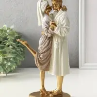 Сувенир полистоун "Влюблённые в банных халатах" 7,5х13,5х26 см