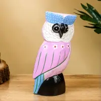 Набор сувенирный &laquo;Совы&raquo;, h=17 см, h=14.5 см, h=11 см, дерево, сиреневый