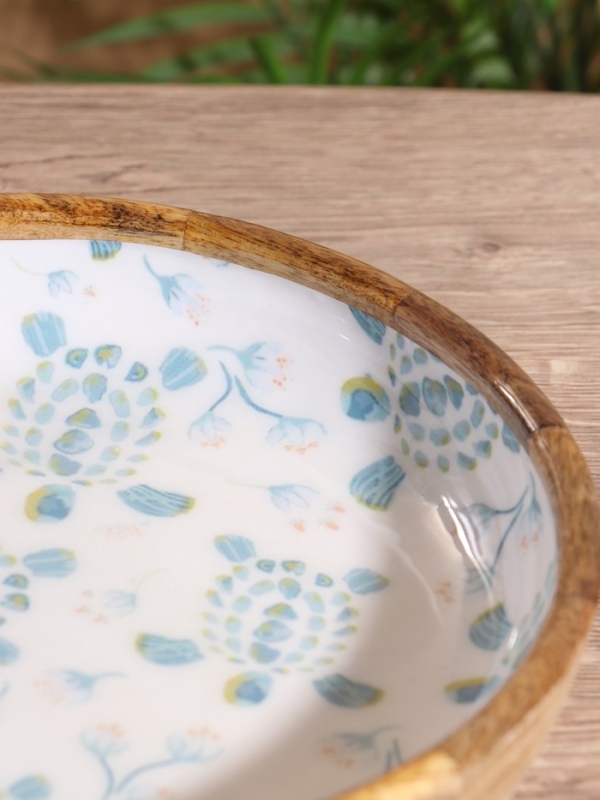 Блюдо "Черепаха и цветы" дерево манго 25,5х25,5х6 см