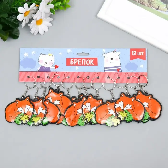 Брелок PVC "Спящий лисёнок" 5,8х6,4 см