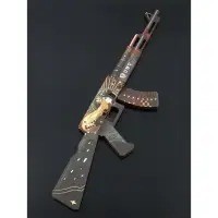 Набор сувенирное оружие &laquo;Красный с золотом&raquo;, автомат, пистолет с глушителем, нож-штык, 3 шт