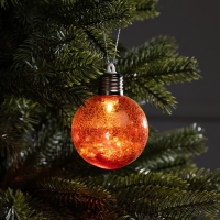 Елочный шар &laquo;Рассвет&raquo; d=8 cм, 1 LED, LR44x3 (в комплекте), свечение тёплое белое