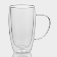 Набор стеклянных кружек с двойными стенками Magistro &laquo;Дуо&raquo;, 450 мл, 13&times;9&times;14,8 см, 2 шт