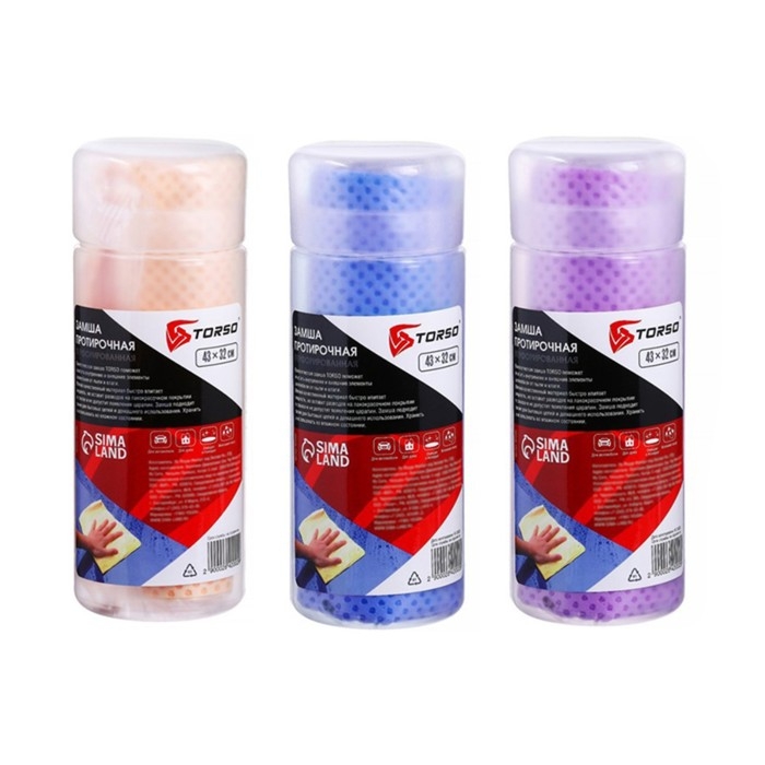 Замша протирочная TORSO 43&times;32 см, перфорированная в тубе