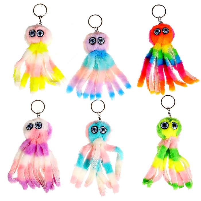 Мягкая игрушка &laquo;Осьминог&raquo;, на брелоке, 11 см, цвета МИКС