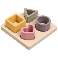 Развивающая игрушка - сортер &laquo;Изучаем фигуры&raquo;, пищевой силикон, цвет бежевый, Mum&Baby