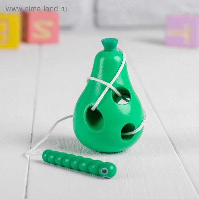 Развивающая игра шнуровка &laquo;Груша с червячком&raquo; 4,5&times;4,5&times;7,5 см