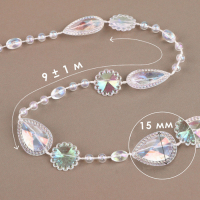 Бусы на нитях, с голографией, 15 мм, 9 &plusmn; 1 м, цвет прозрачный