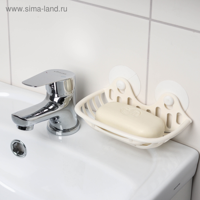 Мыльница на присосках, 16&times;10&times;6 см, цвет МИКС