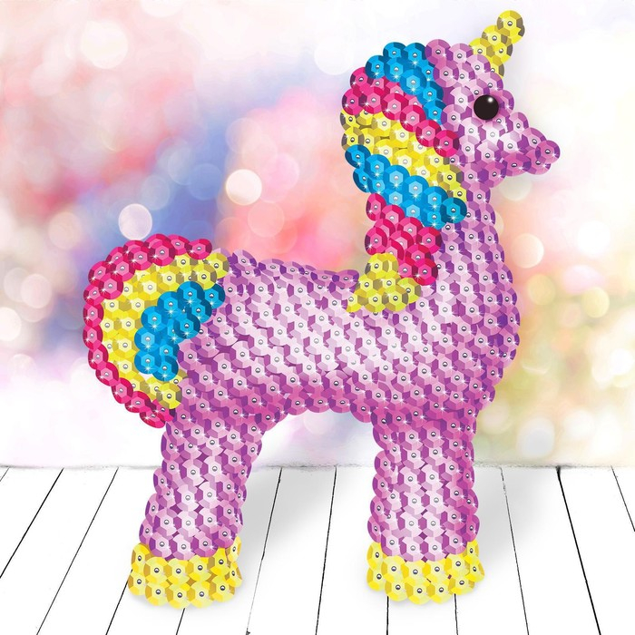 Аппликация пайетками для детей &laquo;Волшебный единорог&raquo;, набор для творчества