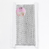 Тесьма декоративная &laquo;Волна&raquo;, 9 мм, 10 &plusmn; 1 м, цвет серебряный