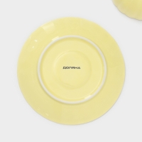 Сервиз фарфоровый чайный Доляна &laquo;Вивьен&raquo;, 12 предметов: 6 чашек 200 мл, 6 блюдец d=15 см, цвет жёлтый