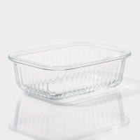 Контейнер для еды из жаропрочного стекла Доляна &laquo;Данте&raquo;, прямоугольный, 640 мл, 17&times;12,5&times;6,3 см