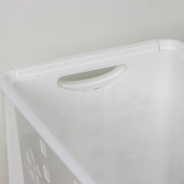Корзина бельевая с крышкой &laquo;Виолетта&raquo;, 30 л, 36&times;26,5&times;47,5 см, цвет белый