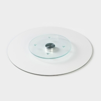 Подставка стеклянная для торта вращающаяся Доляна &laquo;Голубой агат&raquo;, d=32 см, цвет синий