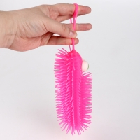 Мяч детский резиновый ёжка световой &laquo;Гусеничка&raquo;, цвета МИКС , в шоубоксе