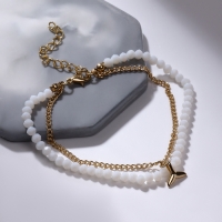 Браслет на ногу &laquo;Хвост&raquo; русалки, цвет белый в золоте, 28,5 см