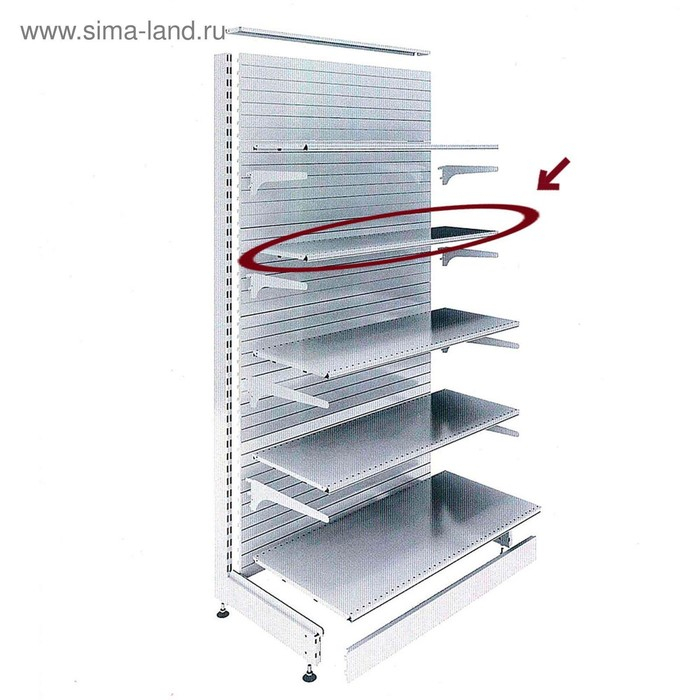 Полка для стеллажа, 50&times;90 см, перфорированная, шаг 2,5 см, цвет белый