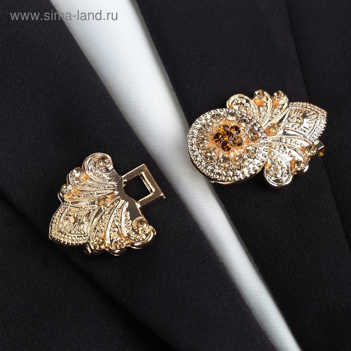 Зажим для кардигана &laquo;Восток&raquo;, цвет коричневый в золоте