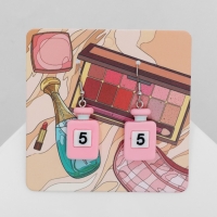 Серьги ассорти &laquo;Радость&raquo; духи, цвет бело-розовый в серебре