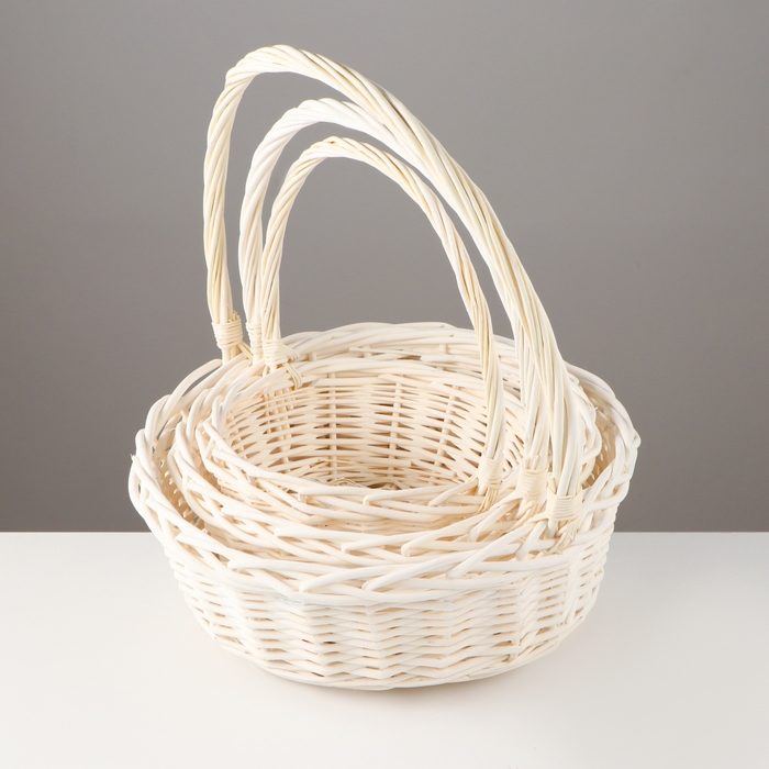 Набор корзин &laquo;Косичка&raquo;, 3 шт, 35&times;12/38 см, 29&times;11/32 см, 24&times;10/27 см, ива