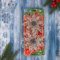 Украшение ёлочное "Ажурный цветок" (набор 2 шт) 14 см, серебро