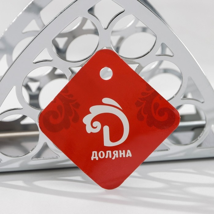 Салфетница Доляна &laquo;Лотос&raquo;, 13&times;4&times;9 см, серебряная