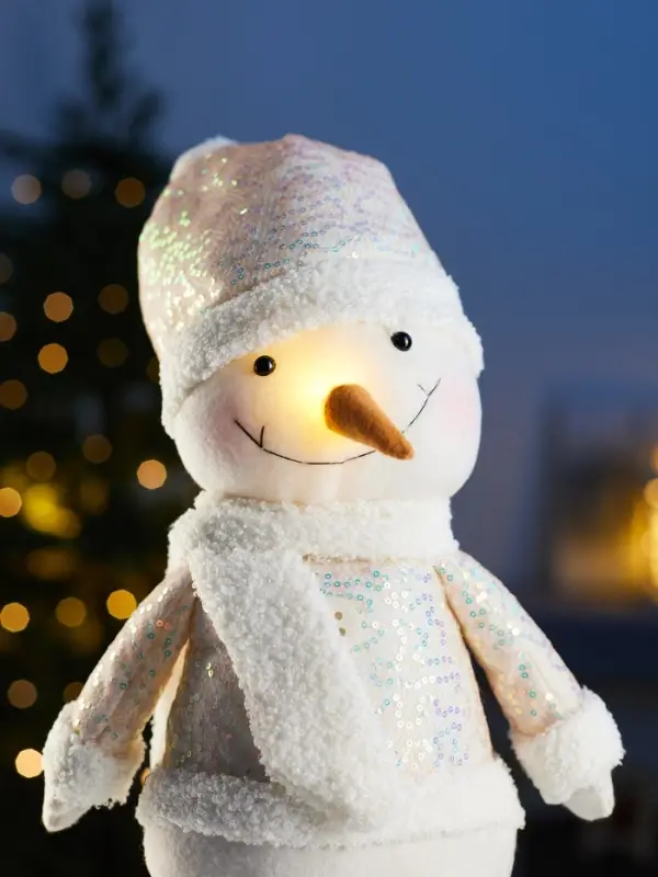 Фигура текстиль &laquo;Снеговик&raquo; 55-84 см, телеск-е ножки, 1LED, LR1130х3 (в компл.), Т/БЕЛЫЙ