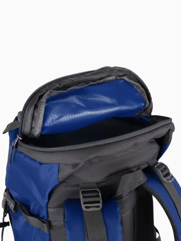 Рюкзак тур 65+5л, 30*20*53, отдел на шнурке, 5нар+2вн кармана, цвет синий