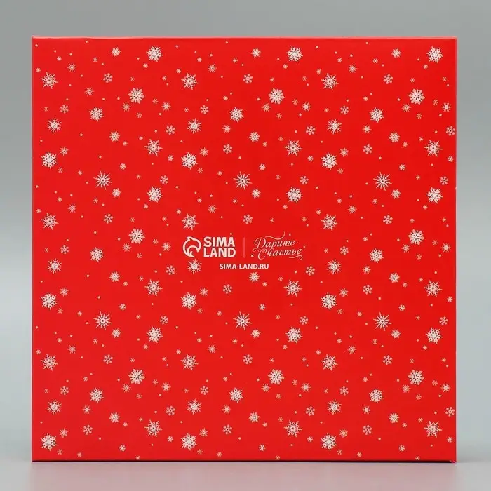 Коробка для кондитерских изделий с пластиковой крышкой &laquo;С Новым годом!&raquo;, 18&times;3 см