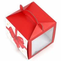 Коробка кондитерская с окном, сундук, &laquo;Бант&raquo;, 20 х 20 х 20 см