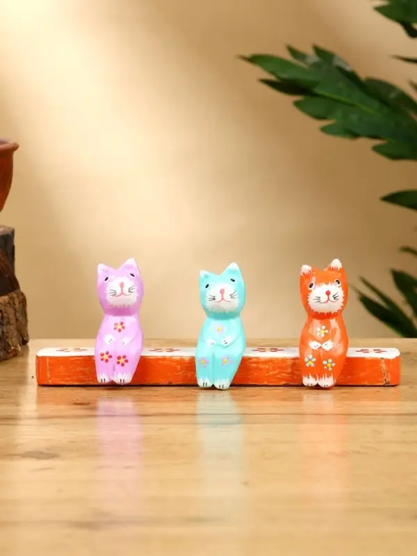 Сувенир "Котики на скамейке" дерево 18х4х7 см