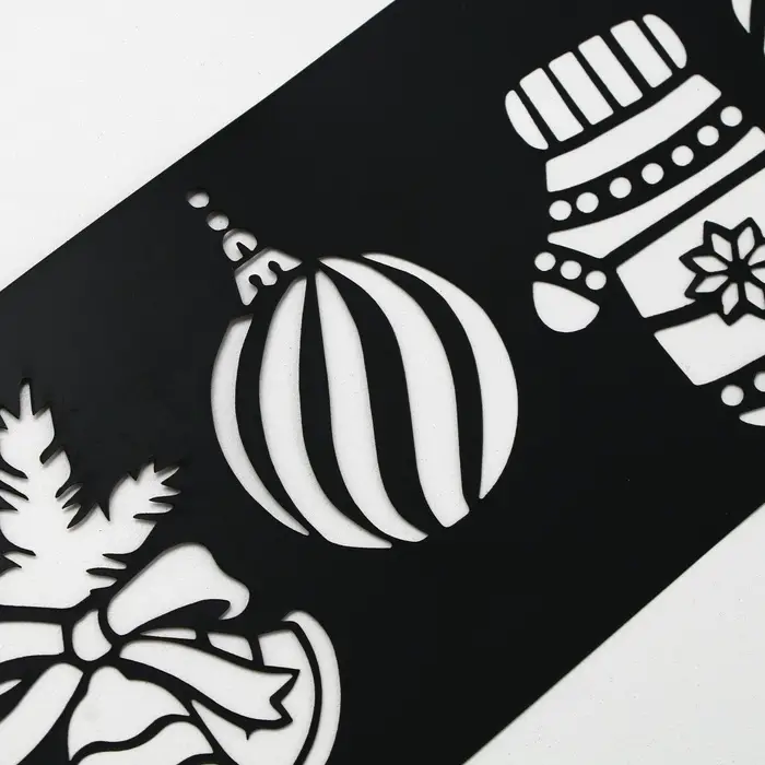 Трафарет для торта новогодний &laquo;Новогодние аксессуары&raquo;, 32&times;10 см, пластик