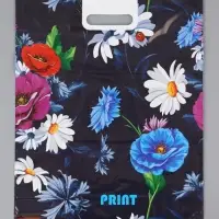 Пакет "Полевые цветы , полиэтиленовый с вырубной ручкой, 38х47 см, 60 мкм