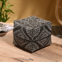 Корзинка плетеная "Бонтанг" бамбук 19х19х14 см, тёмная