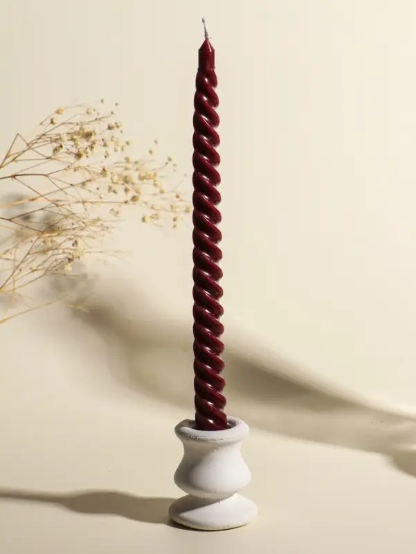 Набор свечей витых, 2х25 см, 4 шт, палитра бордового 25,5х8,8х2,4 см