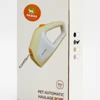 Рулетка - поводок для собак, лента 3 метра, белая/зелёная