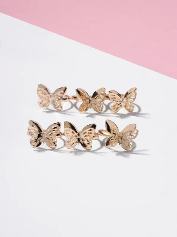 Кольцо детское Выбражулька &laquo;Бабочка ажурная&raquo;, цвет золото, безразмерное