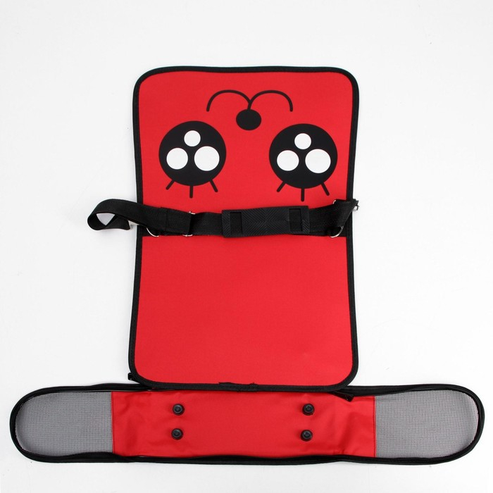 Сумка - переноска для животных "Весёлый жук", красная, размер M, 45 х 21 х 27 см