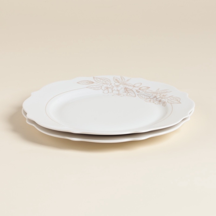 Тарелки SL Home &laquo;Аманде&raquo;, d=21 см, набор 2 шт, фарфор, белые