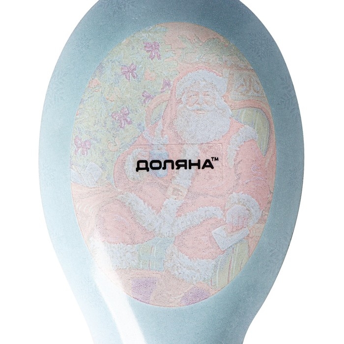 Подставка стеклянная под ложку Доляна &laquo;Счастливый Санта&raquo;, 21&times;7,5 см, цвет зелёный