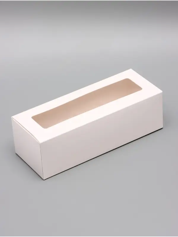 Коробка с окном под рулет, белая, 26&times;10&times;8 см, МИКС