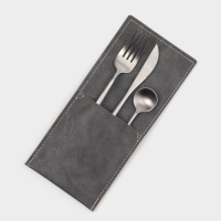 Конверт для столовых приборов Magistro, экокожа, 23,5&times;10,8 см, серый
