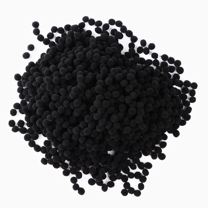 Набор текстильных деталей для декора. Помпоны для творчества &laquo;Чёрные&raquo;, 55 гр