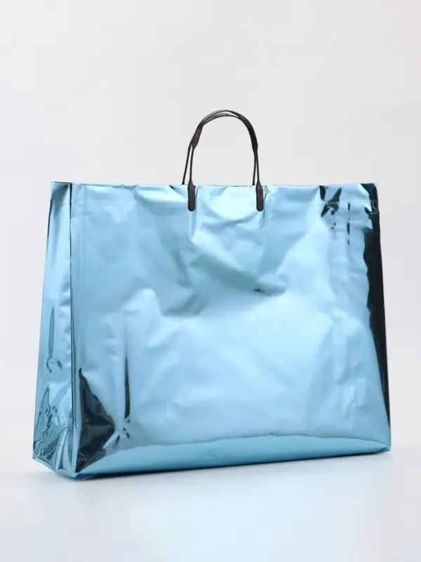 Пакет подарочный ПВХ, голография, голубой, пластиковая ручка, 44&times;33&times;12 см