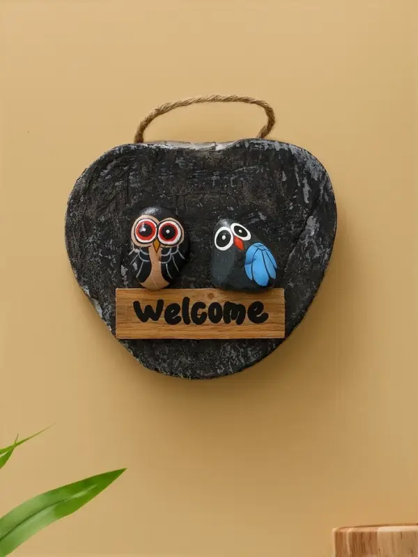 Панно WELCOME, 18&times;5&times;18 см, дерево, бежевое